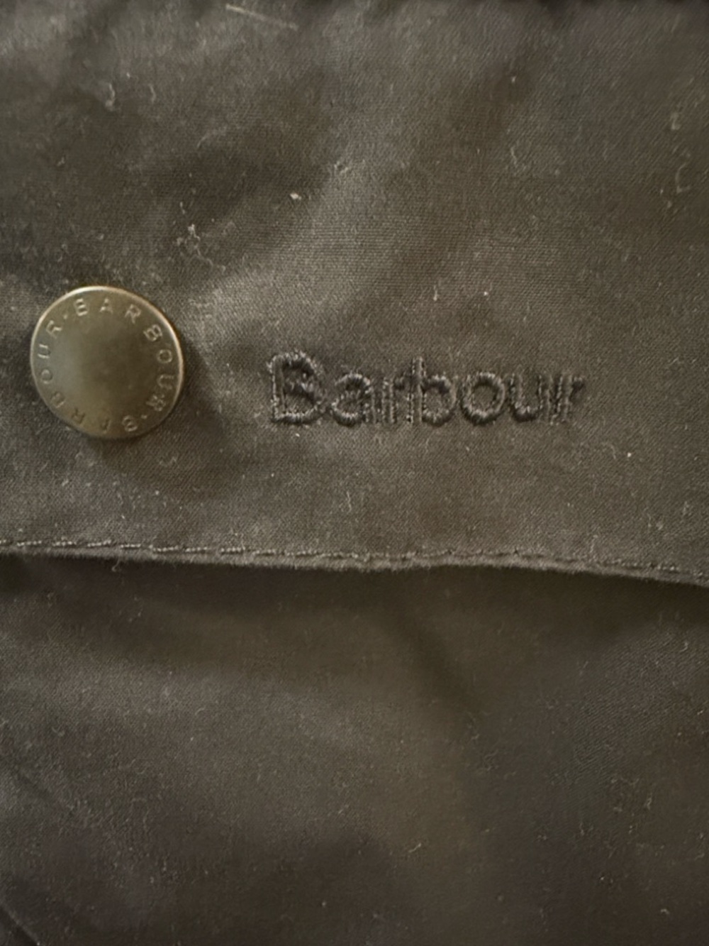 Barbour Navy Waxed Cotton Field Jacket with Cord Collar - Picture 7 of 10
